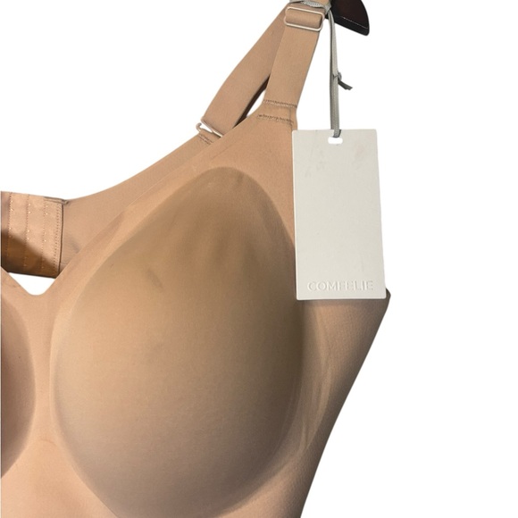 Comfelie Zero Gravity Sculpt Plunge Mesh Bra In Nude Beige Size 3XL - Picture 5 of 8
